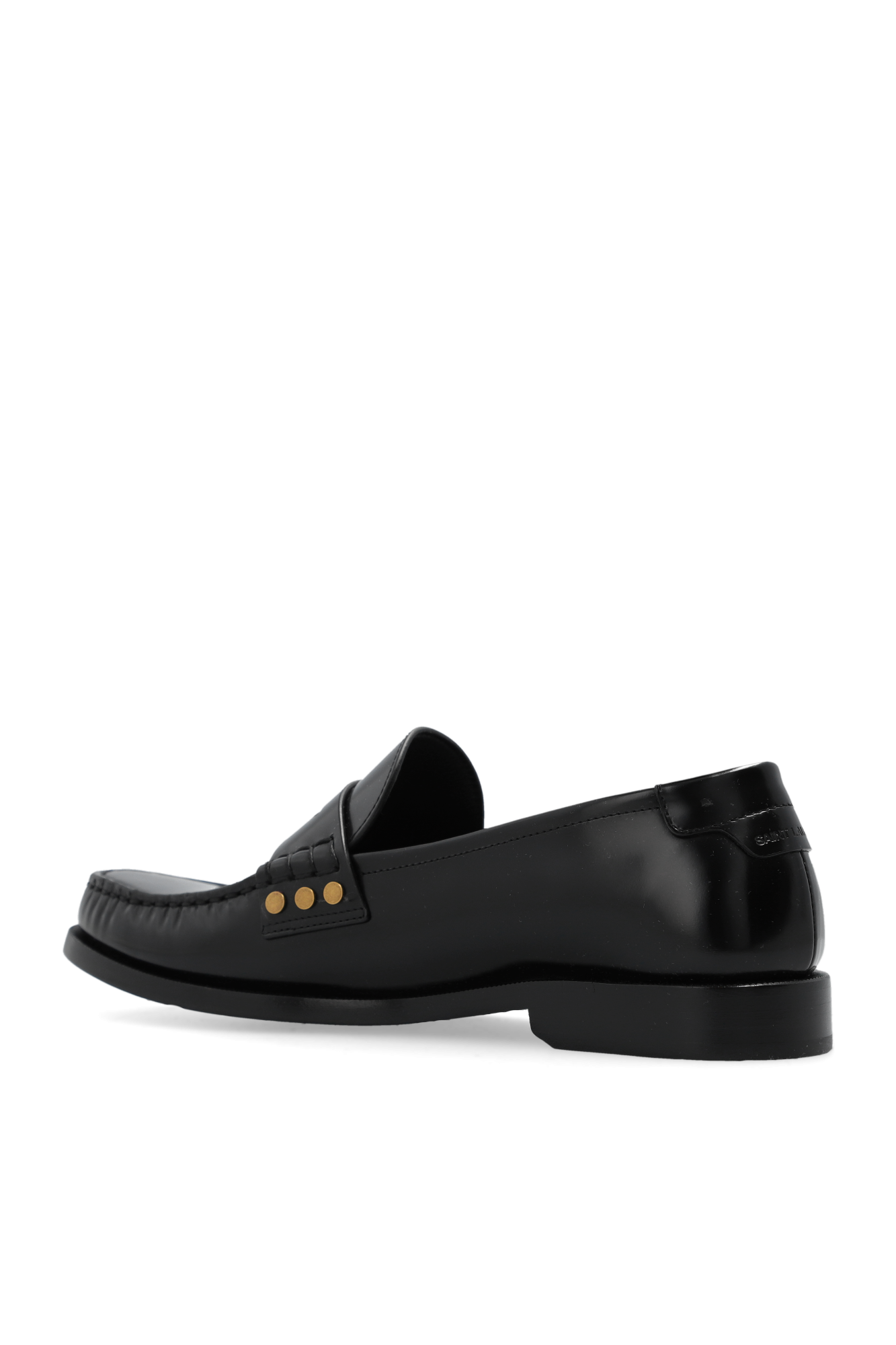 タッチkingYVES SAINT LAURENT leather loa Saint Laurent Le Loafer Penny Slippers Black Leather Men's